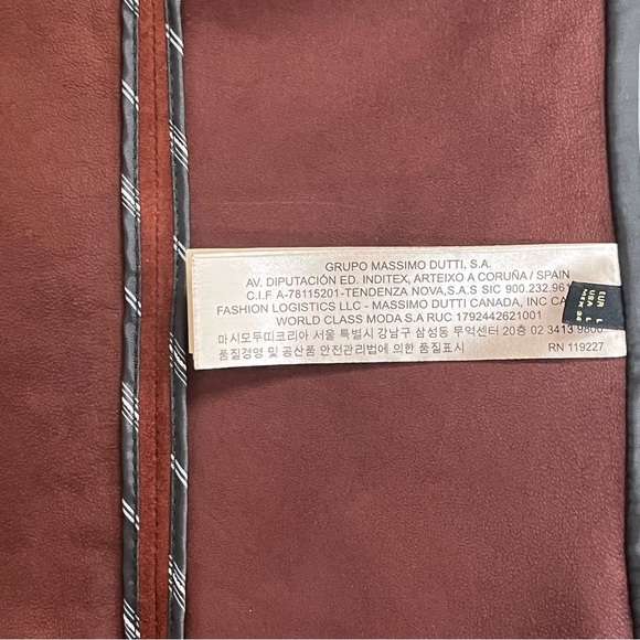 #057 New❗️Massimo Dutti ❤️SUEDE LEATHER CREW NECK JACKET Women's Size L, PTP 20” - Picture 10 of 15